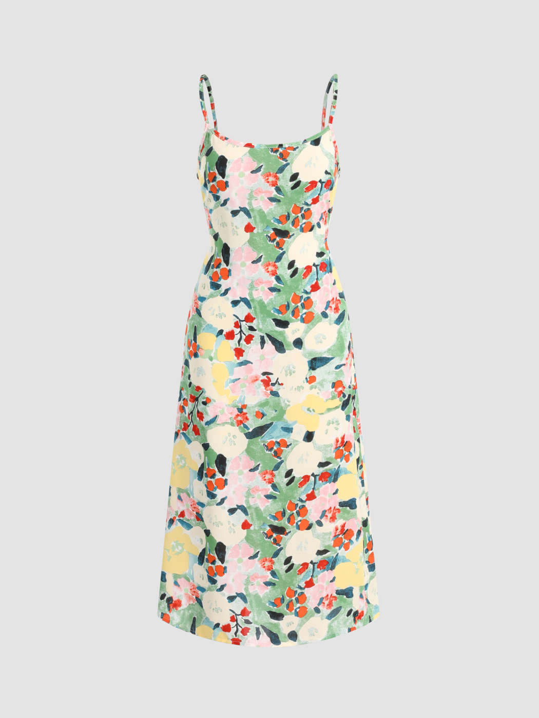 Watercolor Floral Cami Dress For Date Vacation