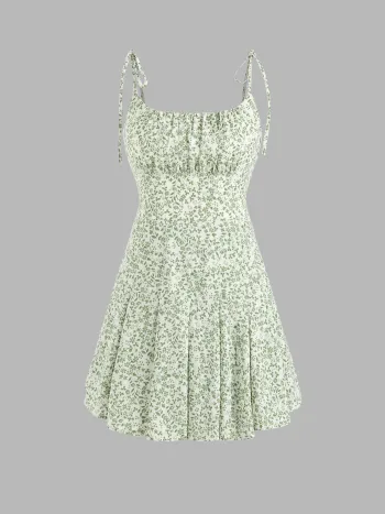 Gesmoktes Cami-Kleid mit Blumenmuster