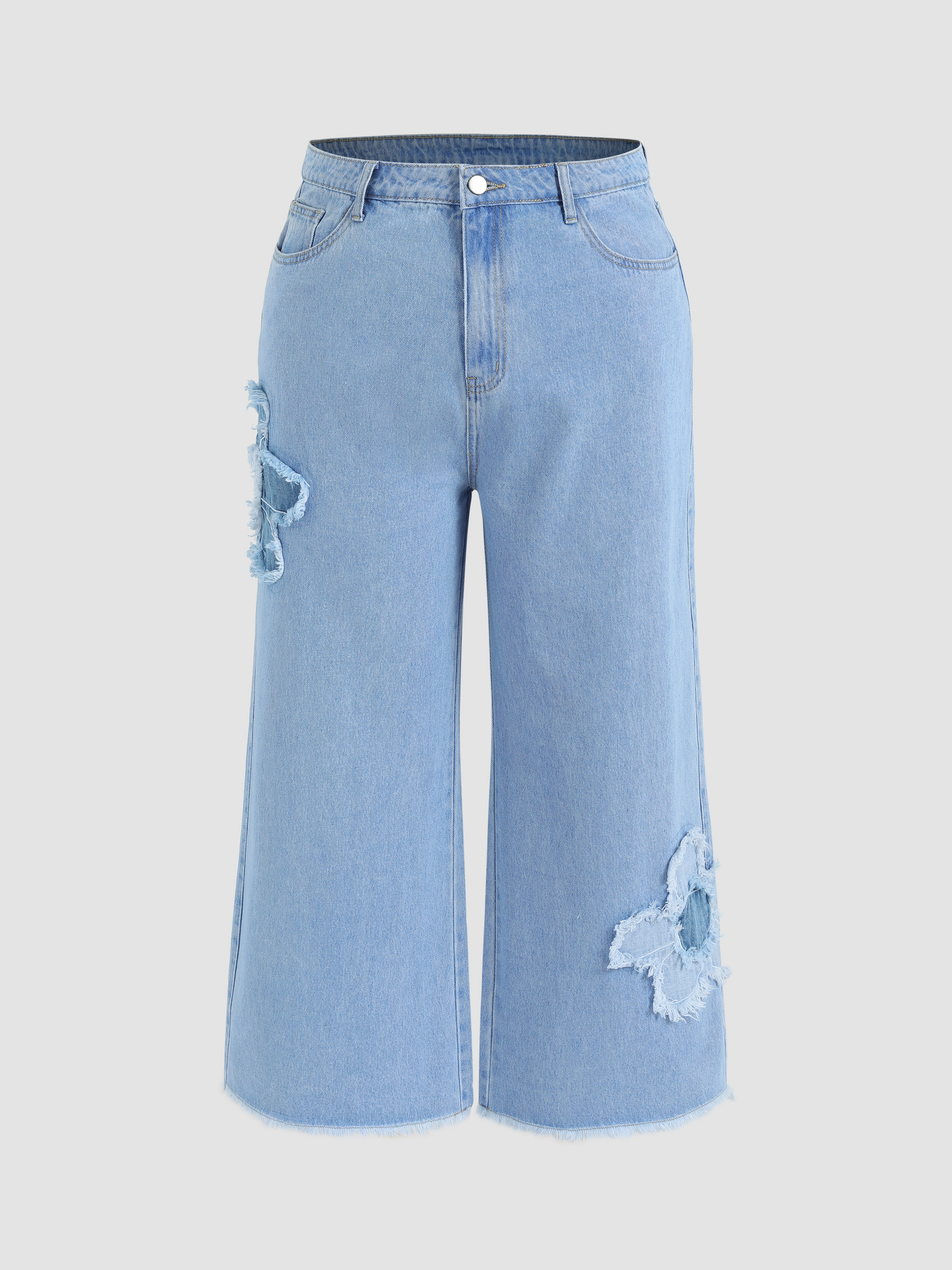 Floral Wide Leg Jeans Curve & Plus Cider