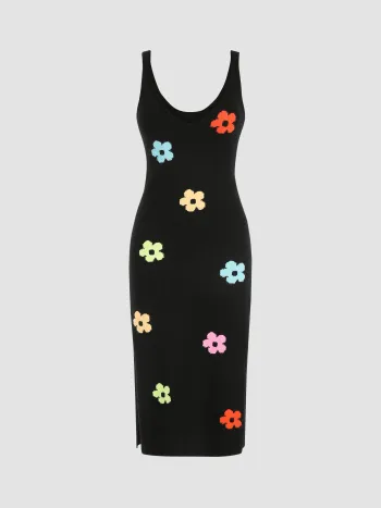 Geblümtes Midikleid
