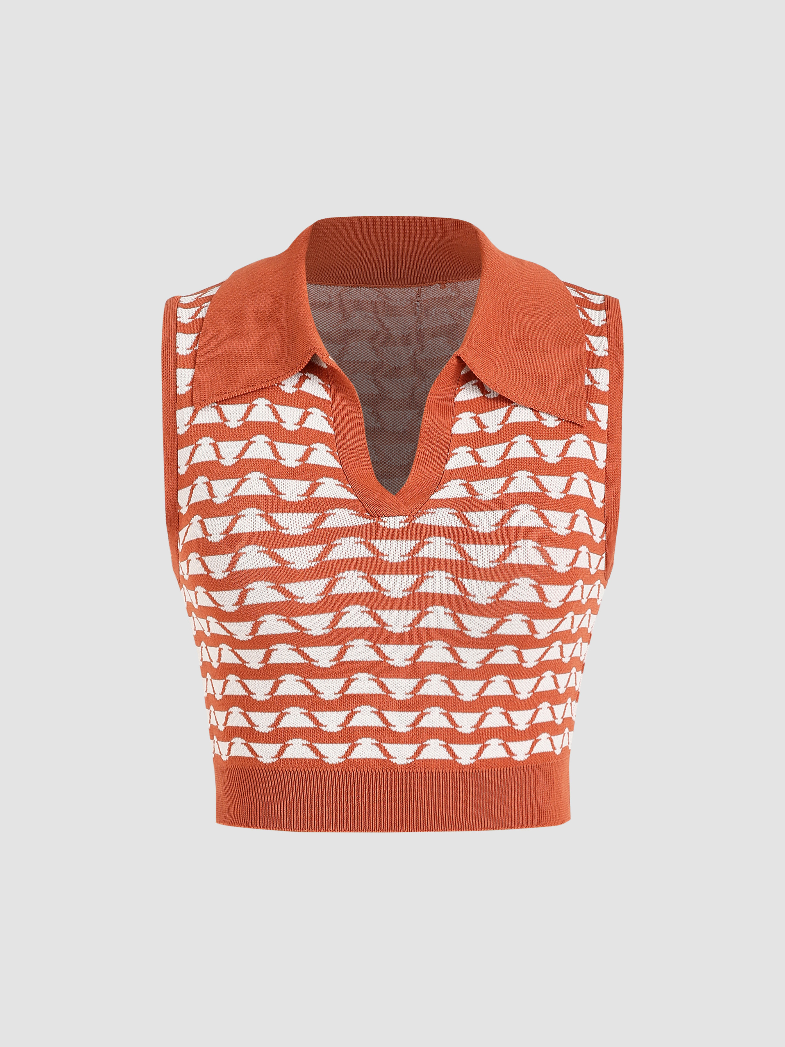 Wavy Stripe Knit Top Cider