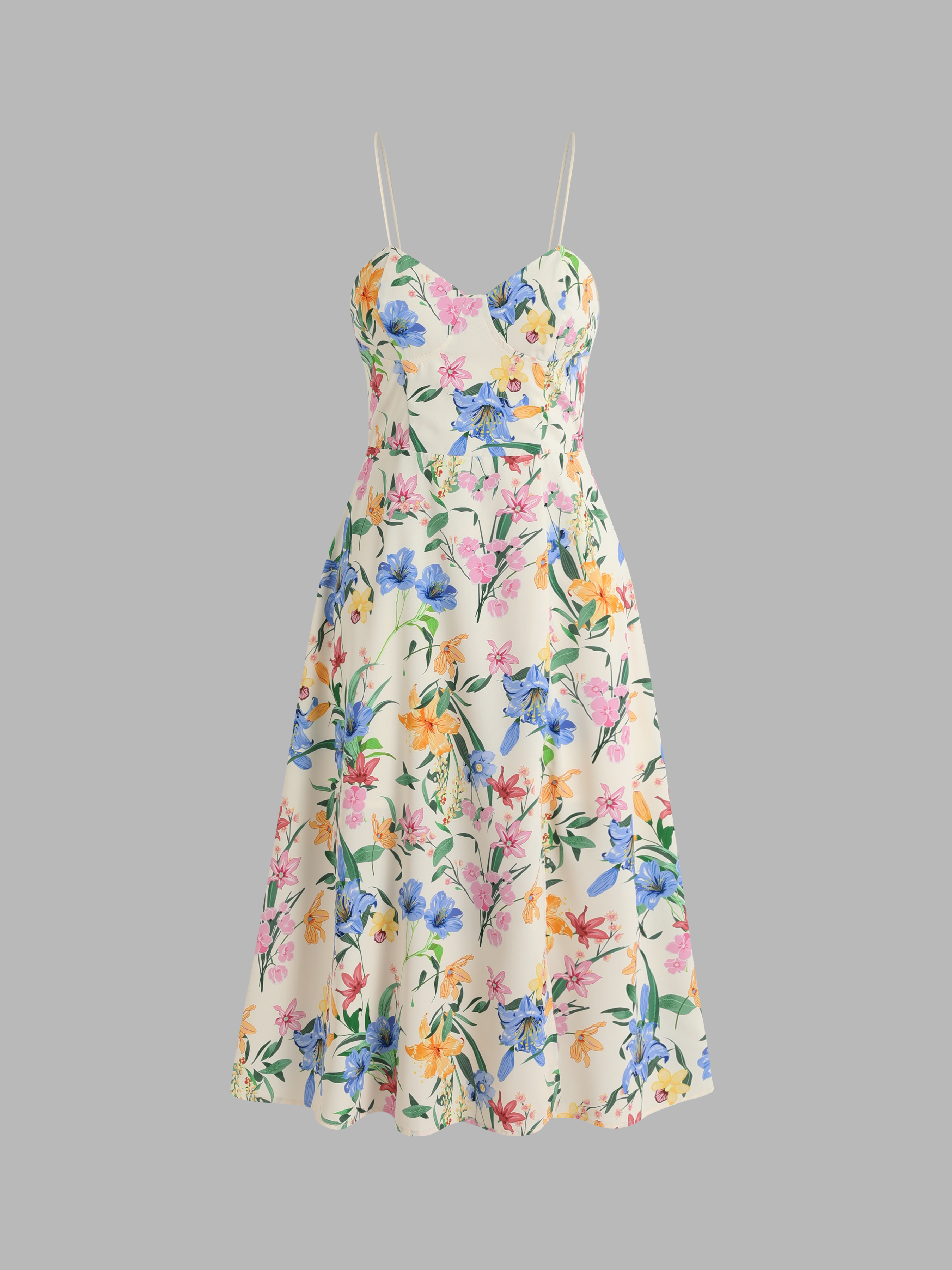 Floral Print Midi Dress - Cider