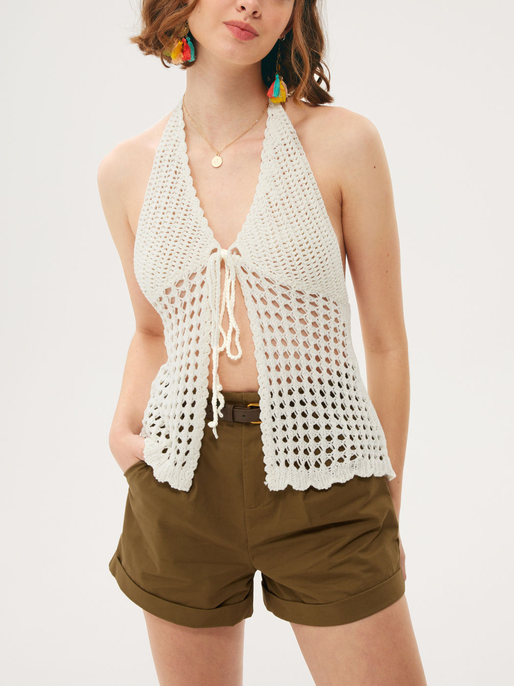 Solides aushöhlen Neckholder-Top