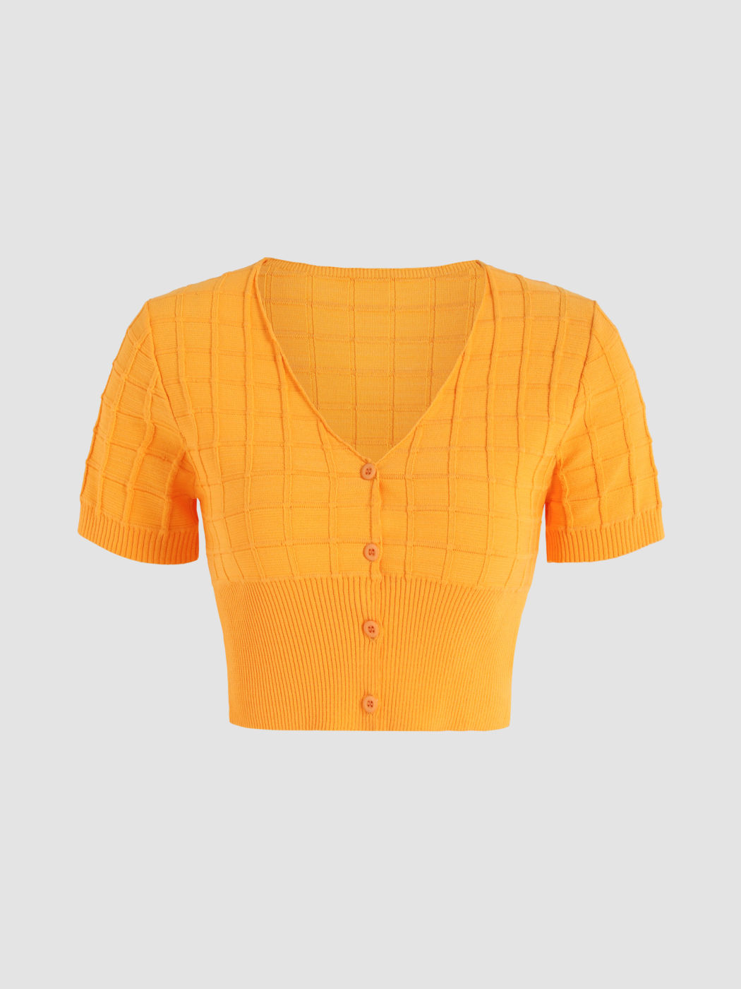 Solid Knit Button Up Top