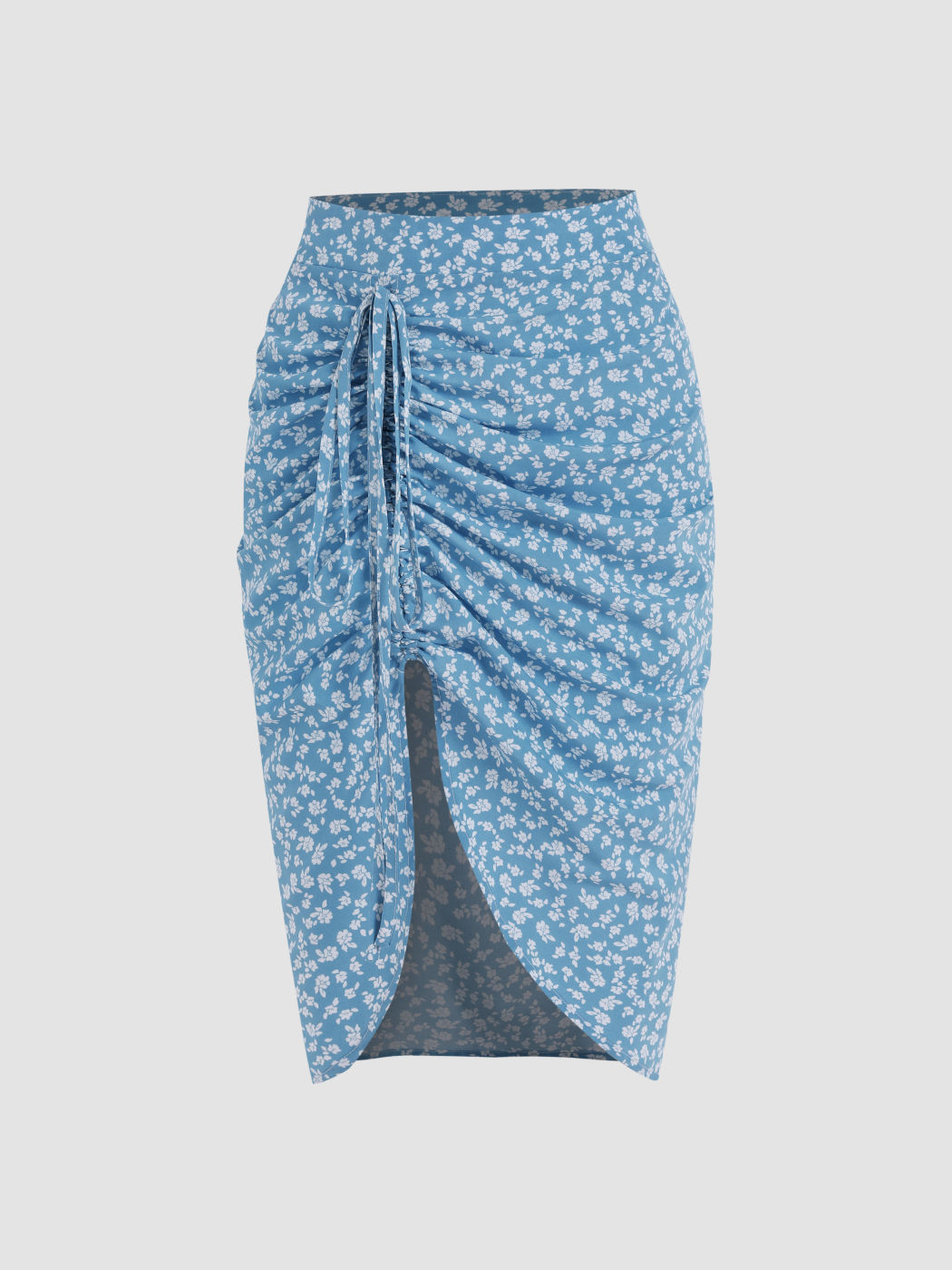 Ditsy Floral Drawstring Midi Skirt