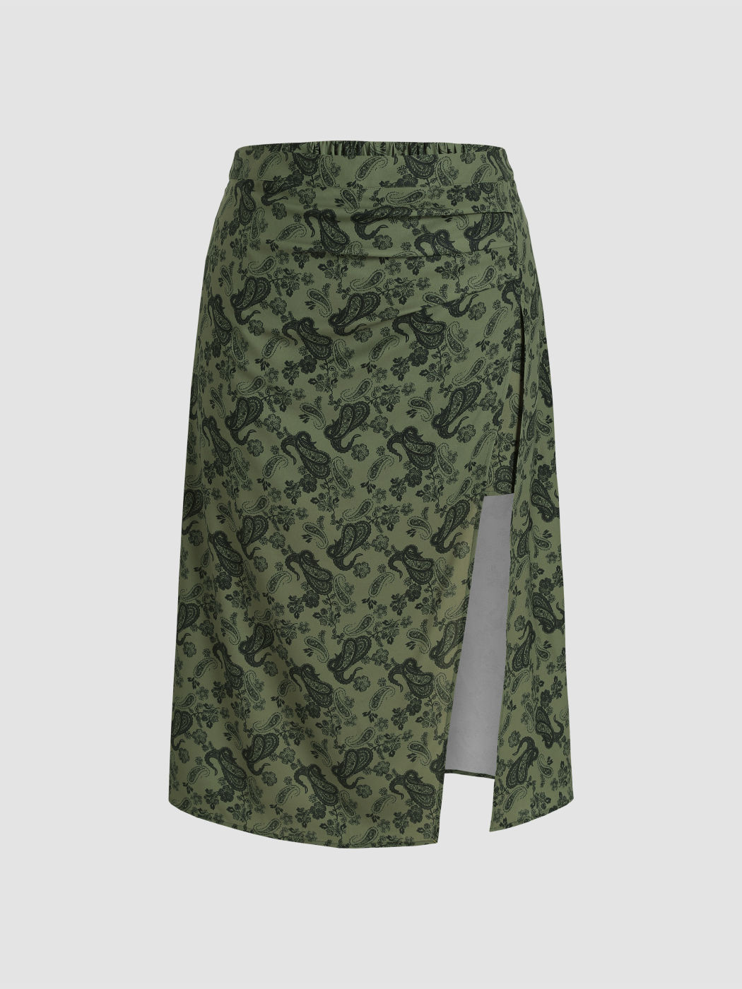 Langer Rock mit Schlitz und Paisley-Muster Kurve & Plus