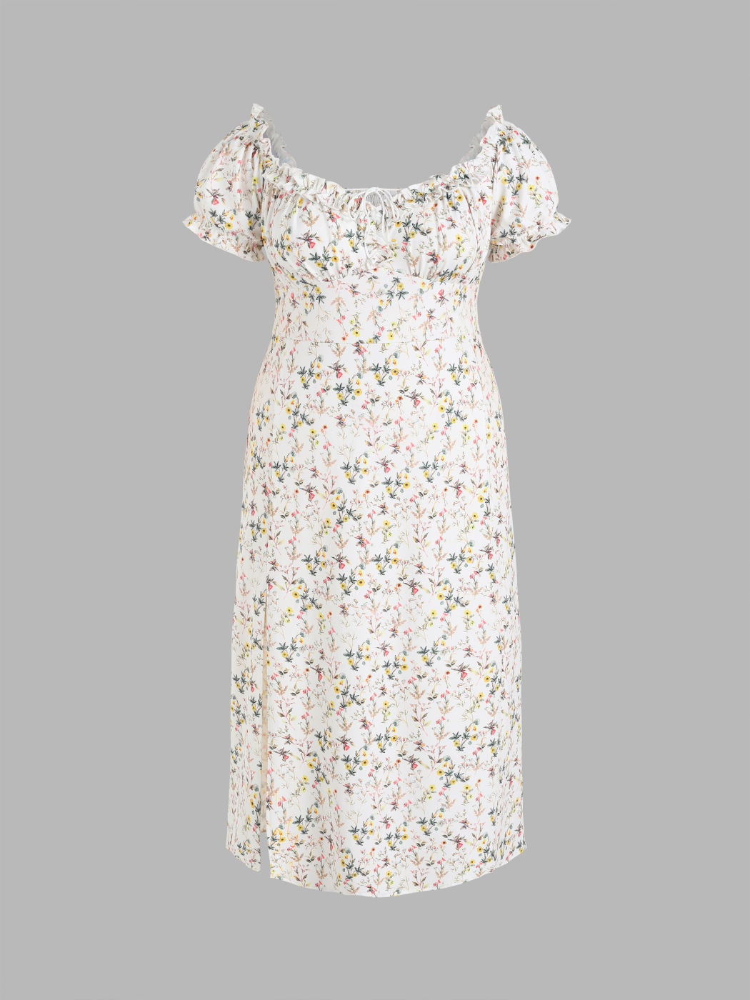 Ditsy Floral Puff Sleeve Maxi Dress Curve & Plus