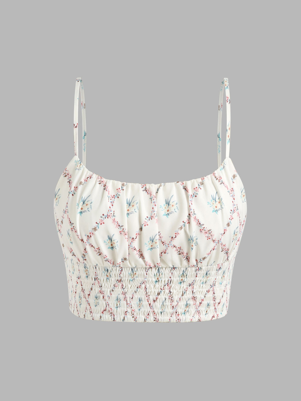  Blumen Rüschen Crop Top