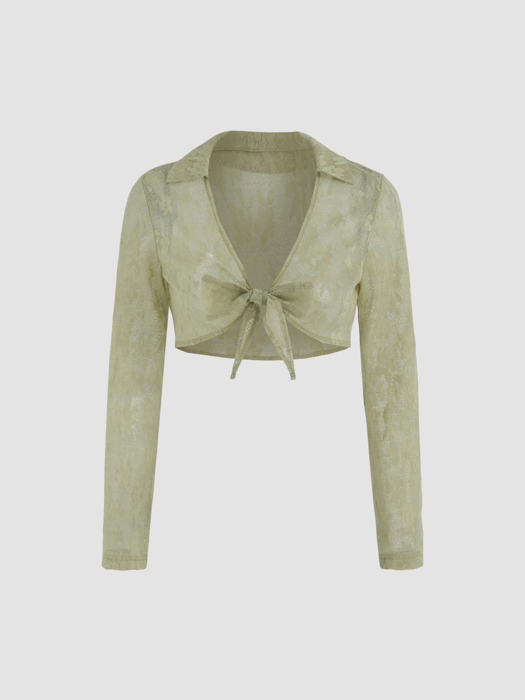 Solid Lace Pattern Cardigan 