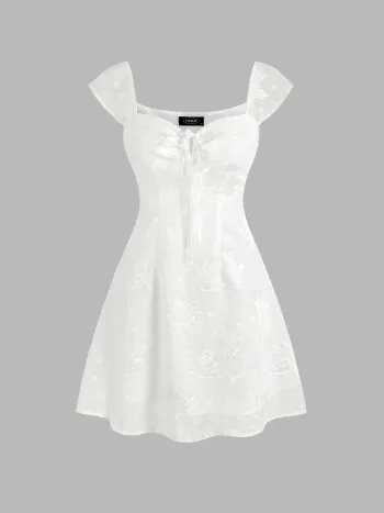 Floral Jacquard Mini Dress