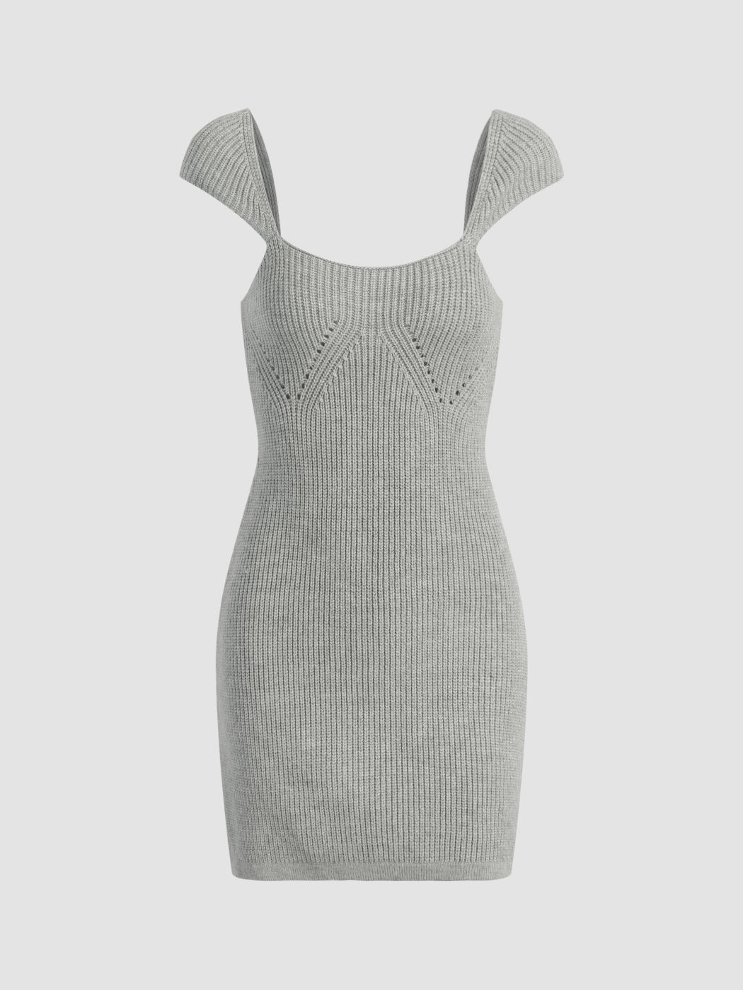 Einfarbiges Minikleid aus Rippstrick
