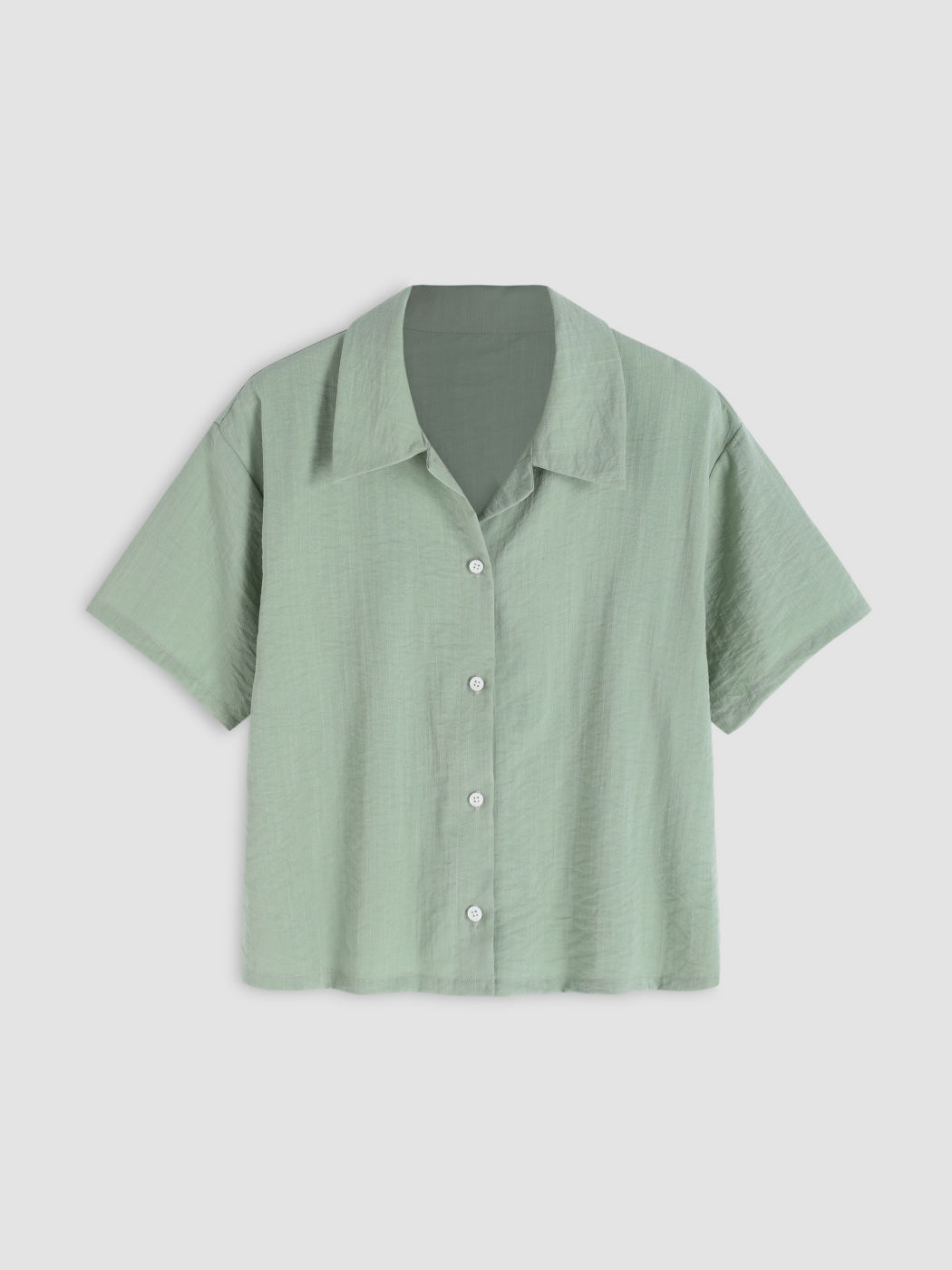 Solid Short Sleeve Retro Shirt Cider
