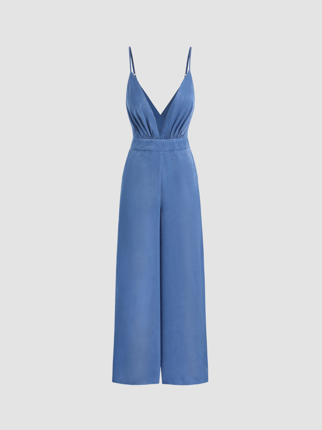 Solid V-Neckline Jumpsuit