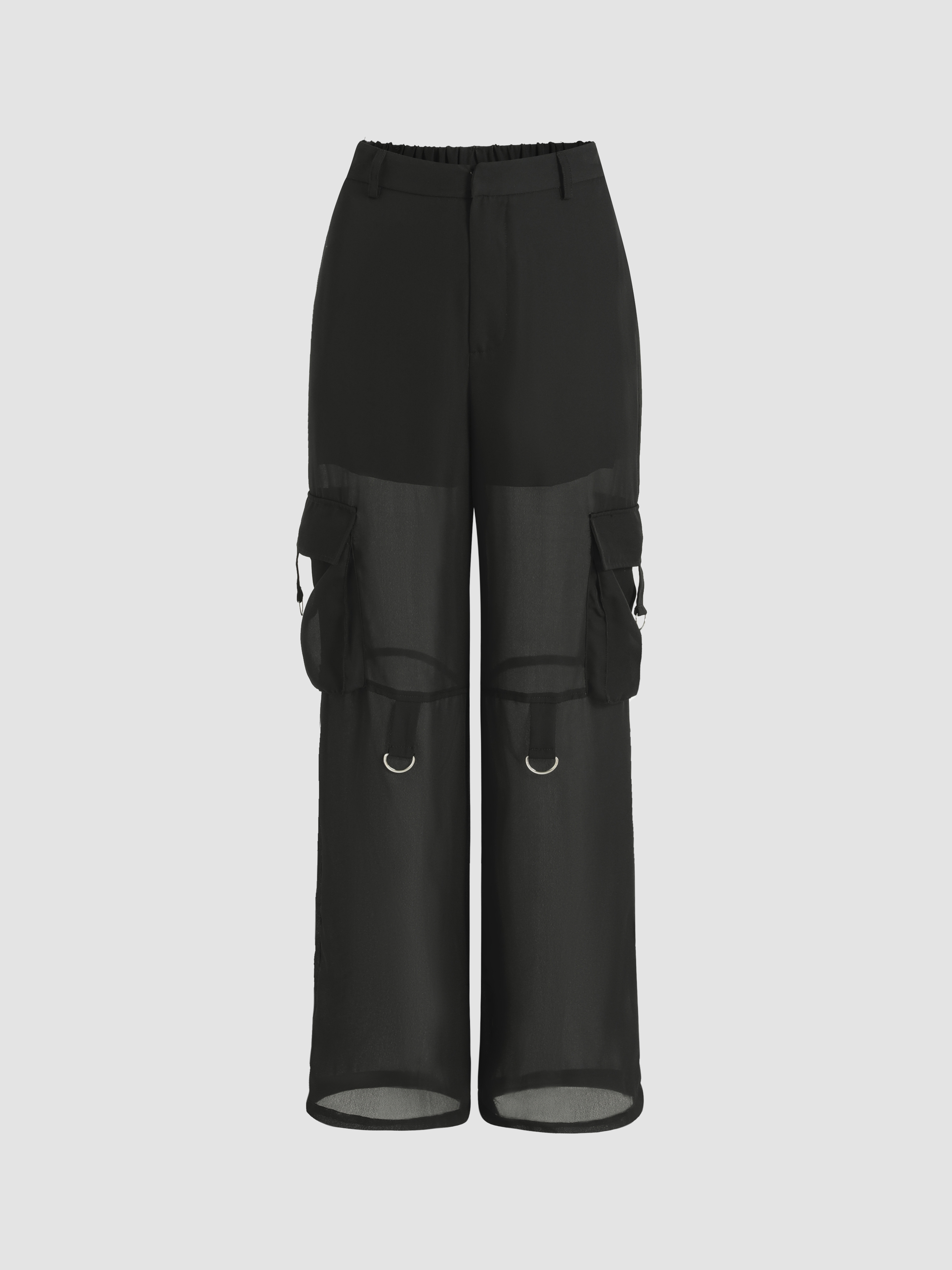 Solid Mesh Cargo Pants - Cider