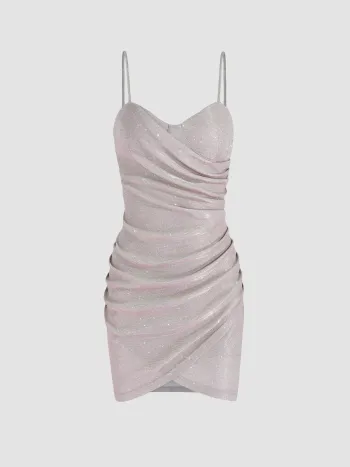 Glitzer-Bodycon-Kleid mit Sweetheart-Ausschnitt