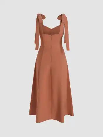 Solides Bowknot-Korsett-Midikleid