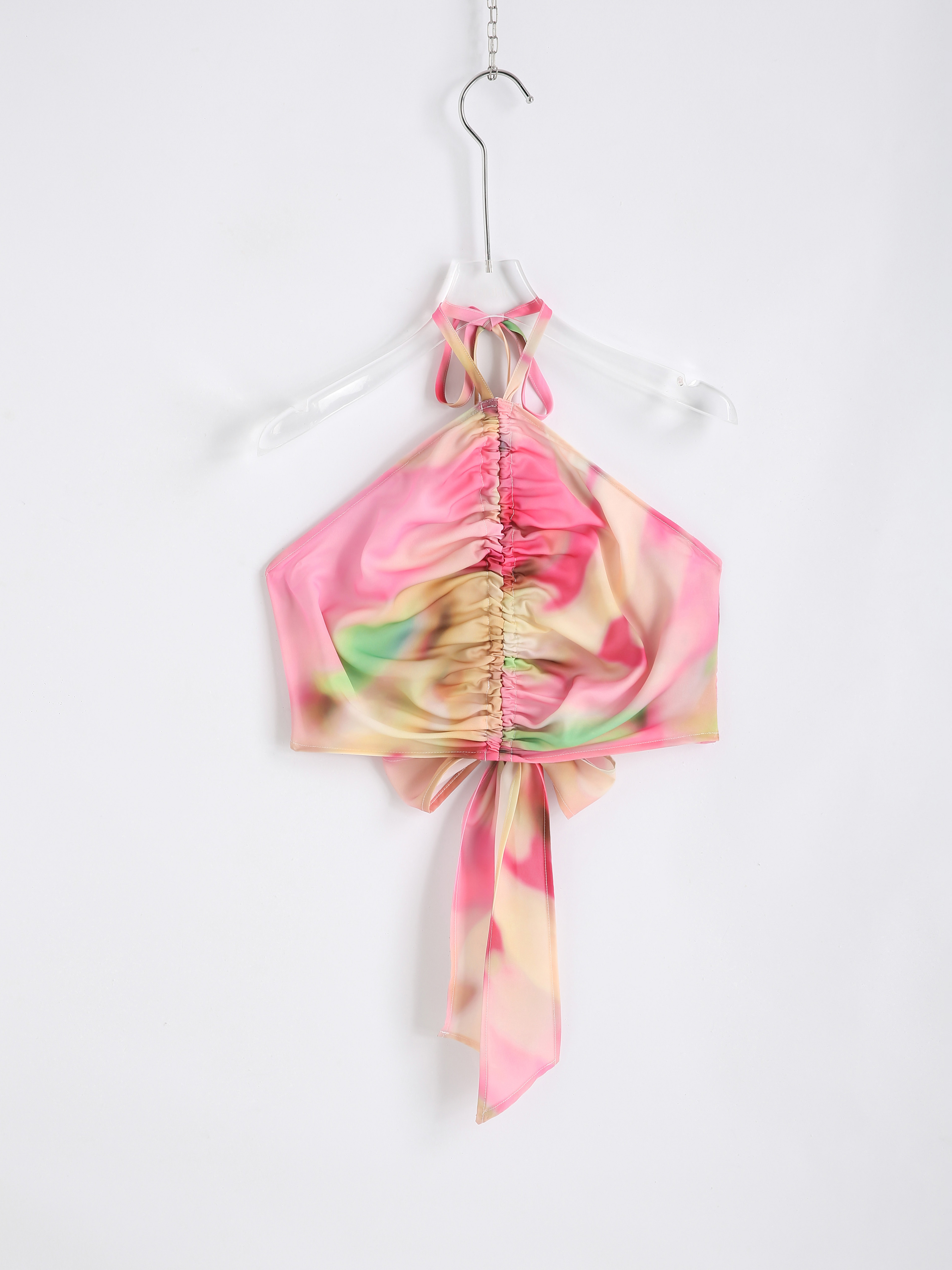Summer Hibiscus Halter Crop Top For Date
