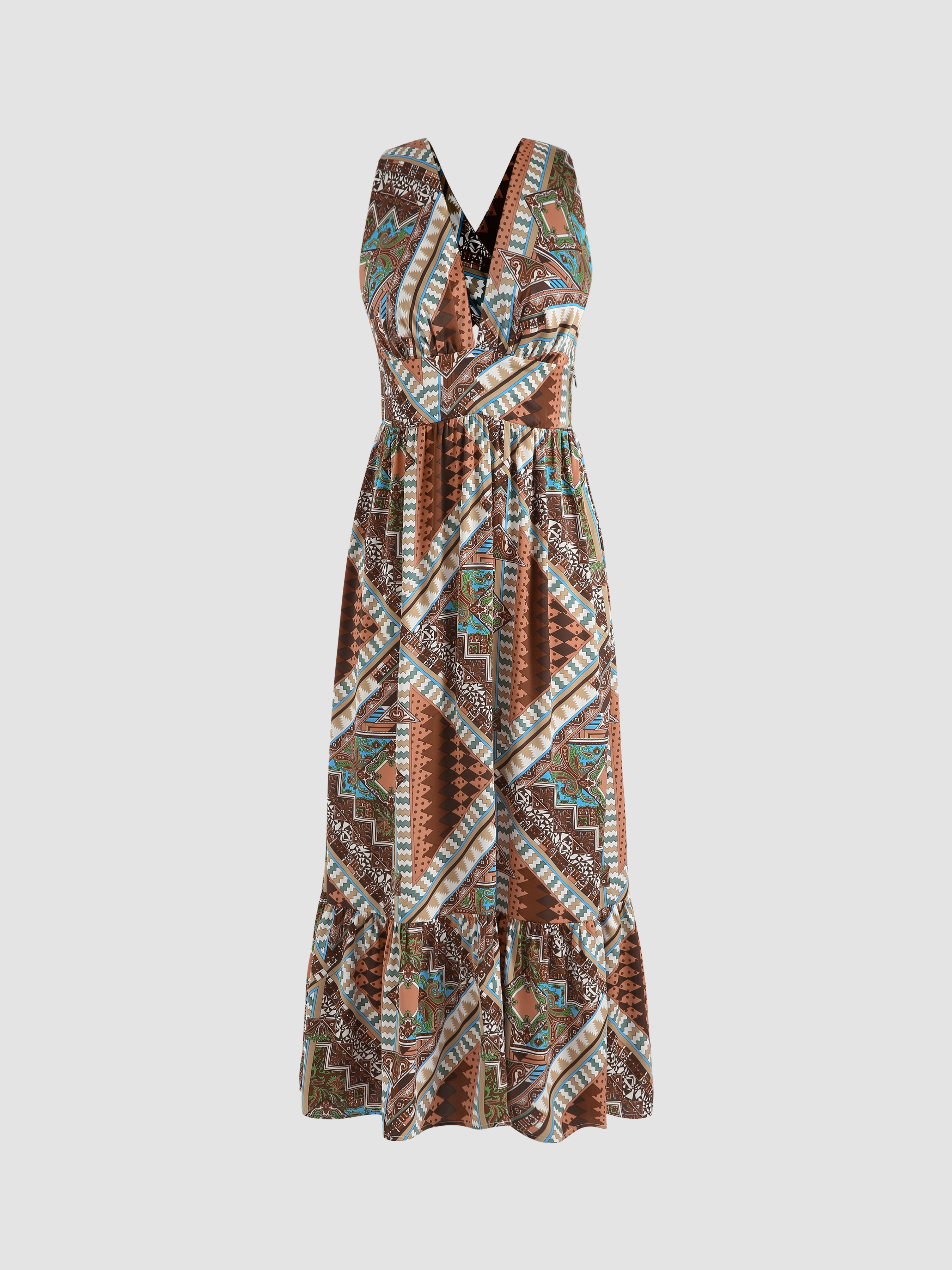 Paisley Criss Cross Maxi Dress - Cider