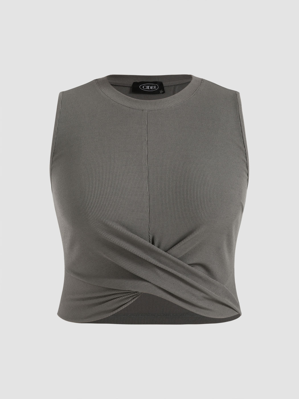 Solid Crewneck Crop Tank Top Curve & Plus