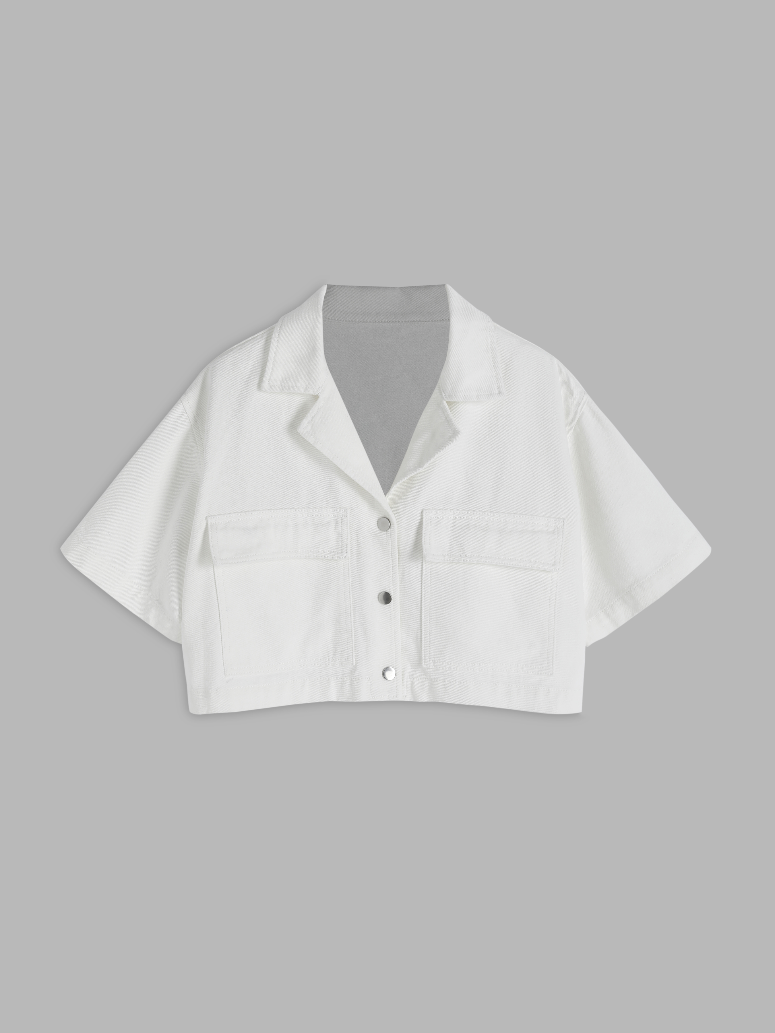 【WONDER WONDER】Bubel semi crop short sleeve denim shirt jk COS Cropped Short-Sleeved Denim Shirt | endource