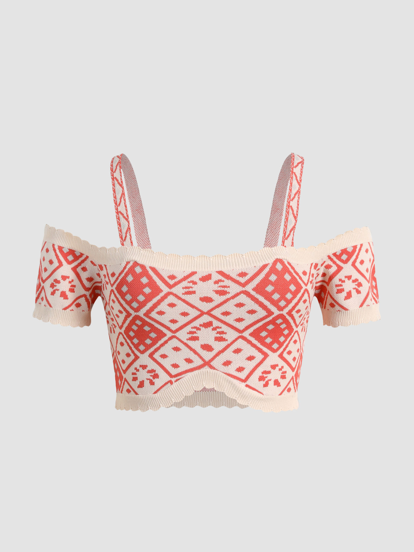 Off Shoulder Knit Crop Top