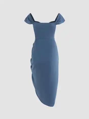 Illusion Tie Dye Ruched Midi Dress