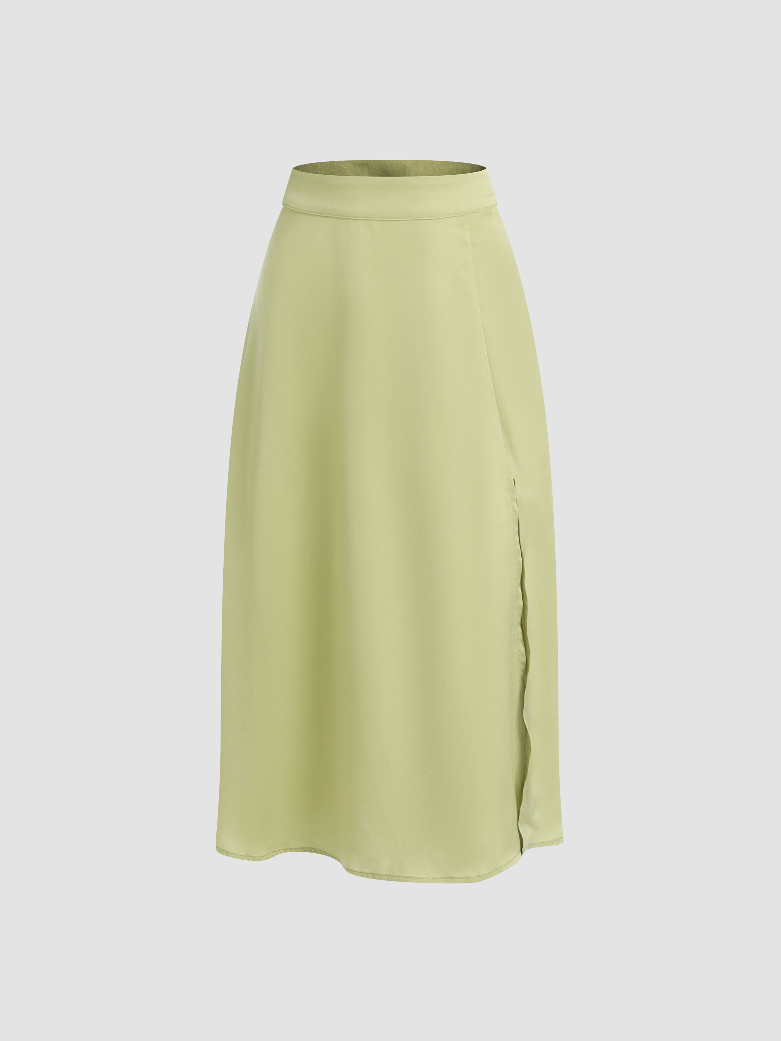 Solid Slit Midi Skirt Cider