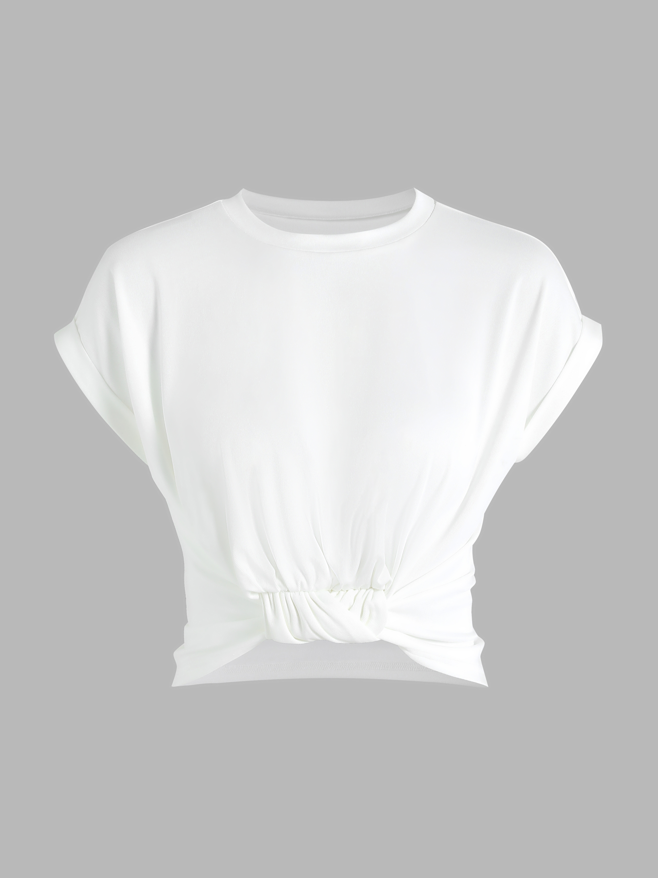 Knotted Solid Crop Top