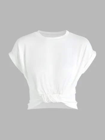 Geknotetes Unifarbenes Crop Top