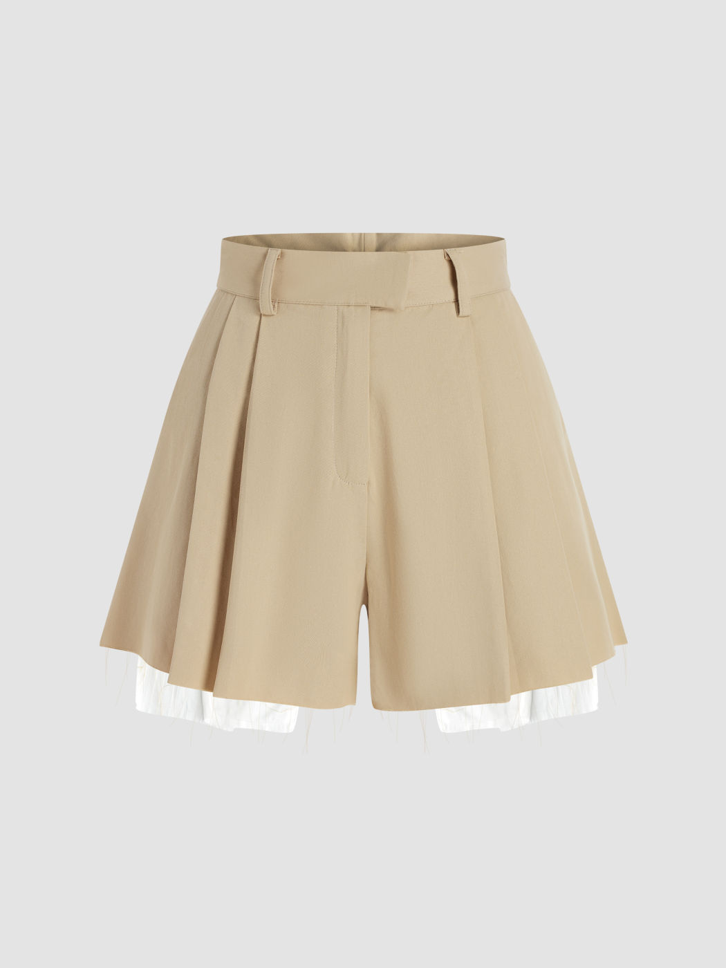 Einfarbige Shorts mit hoher Taille in A-Linie