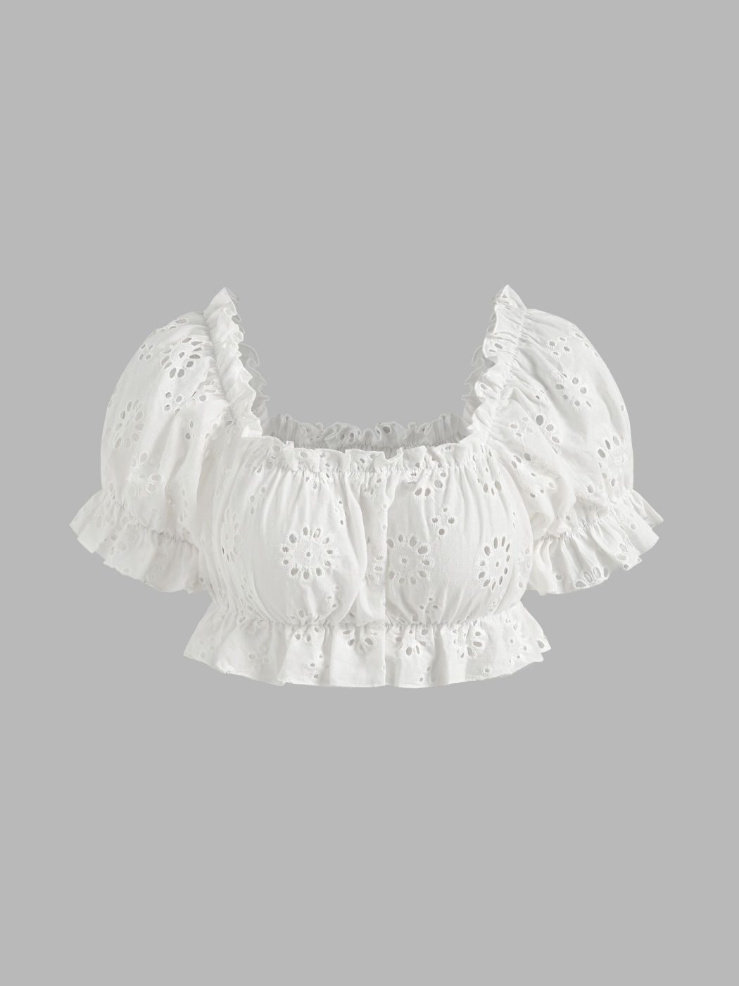 Solid Hollow Out Crop Top