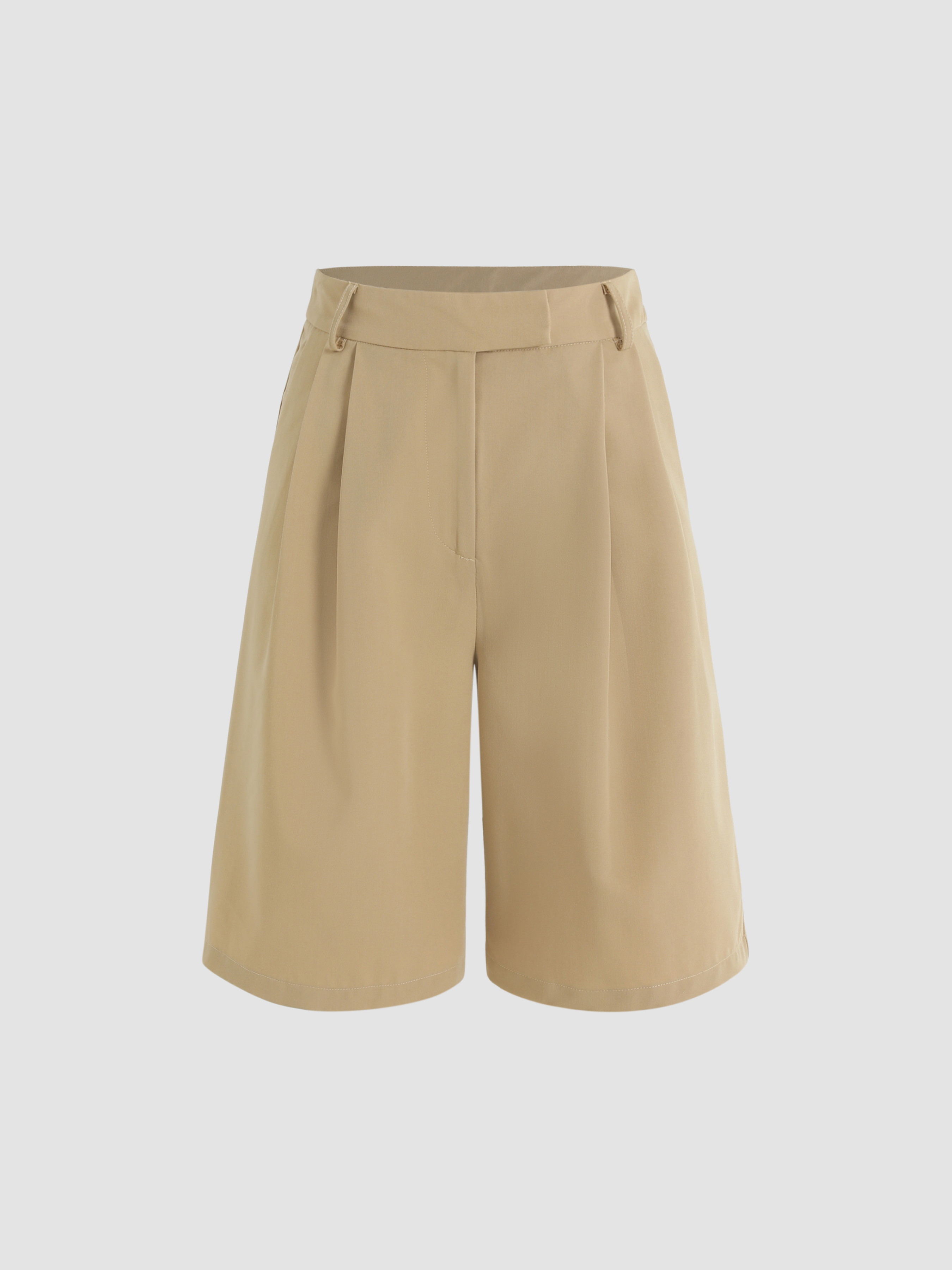 Solid Tailored Midi Shorts Cider