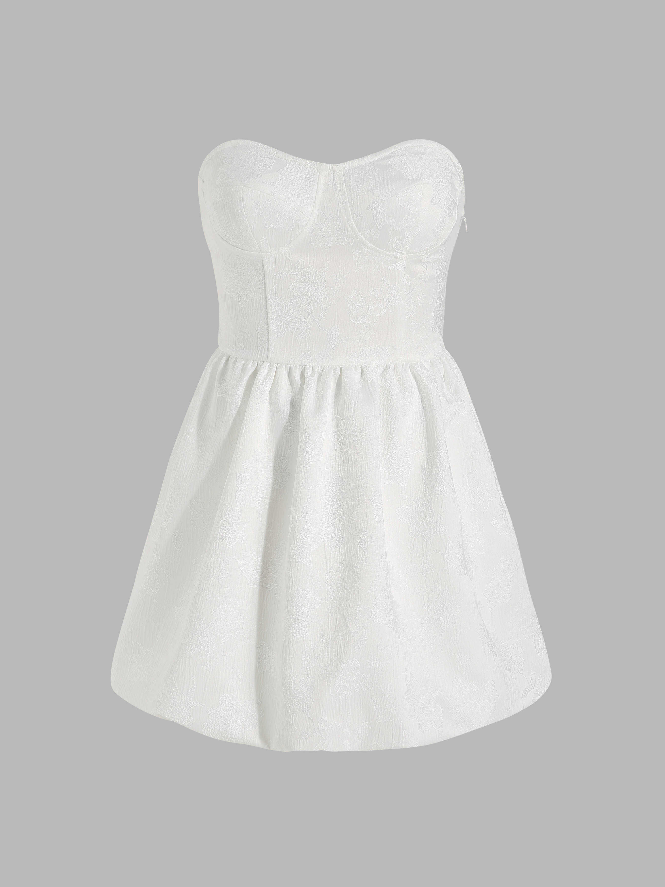 Solid Floral Jacquard Corset Dress Cider