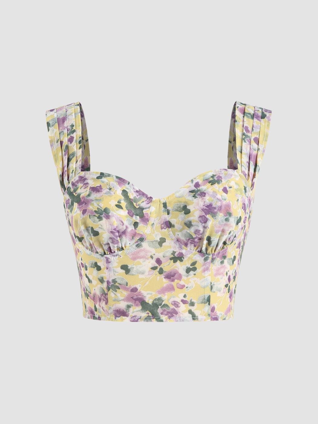 Floral Corset Tank Top For Exhibition Date Picnic