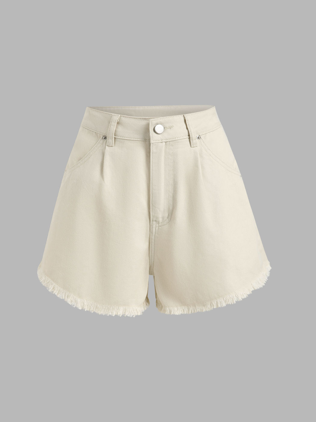 Solid Denim Tassel Shorts