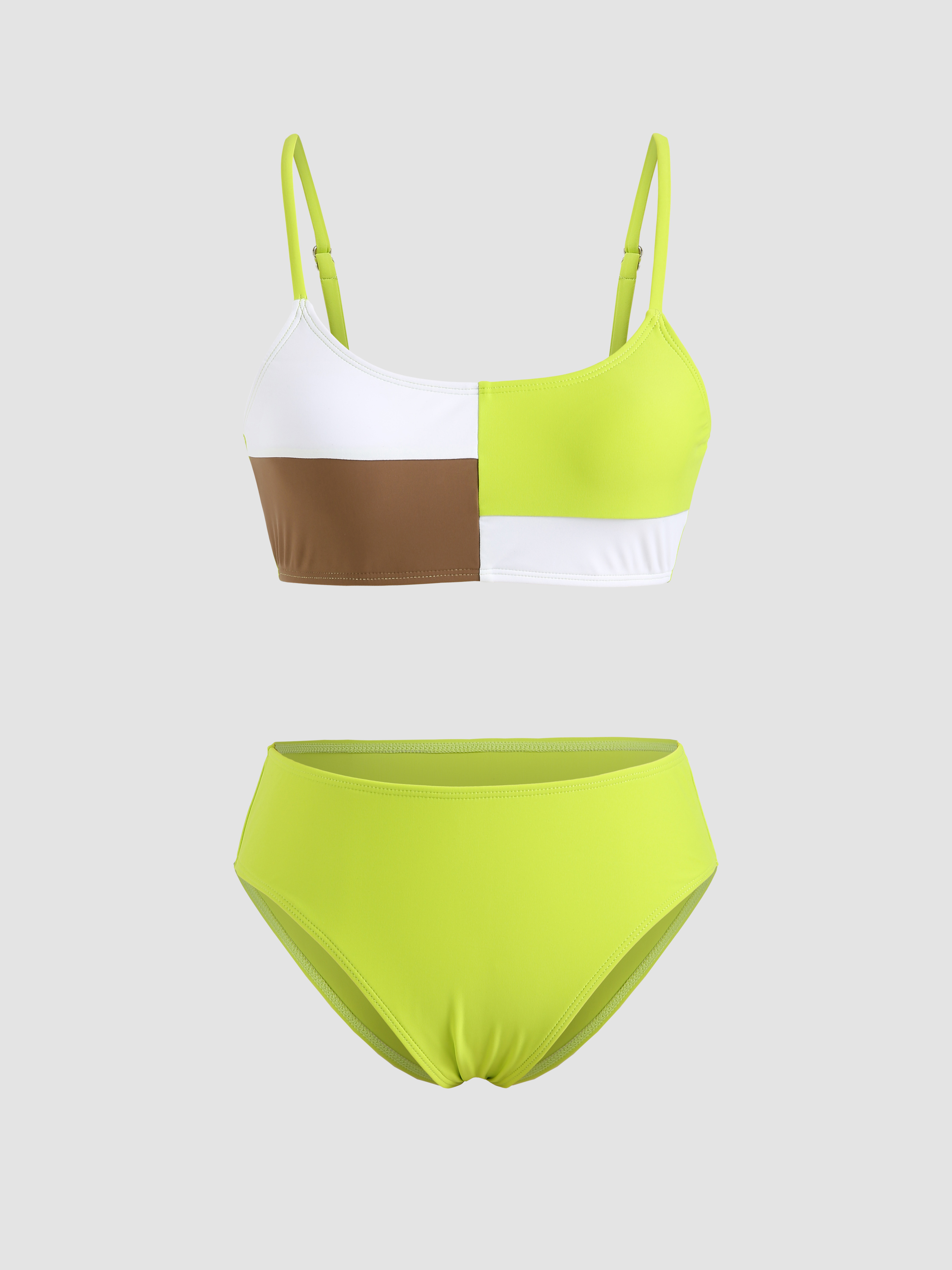 Colorblock Bikini Swimsuit Cider
