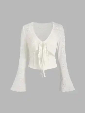 Solid Texture Crop Cardigan