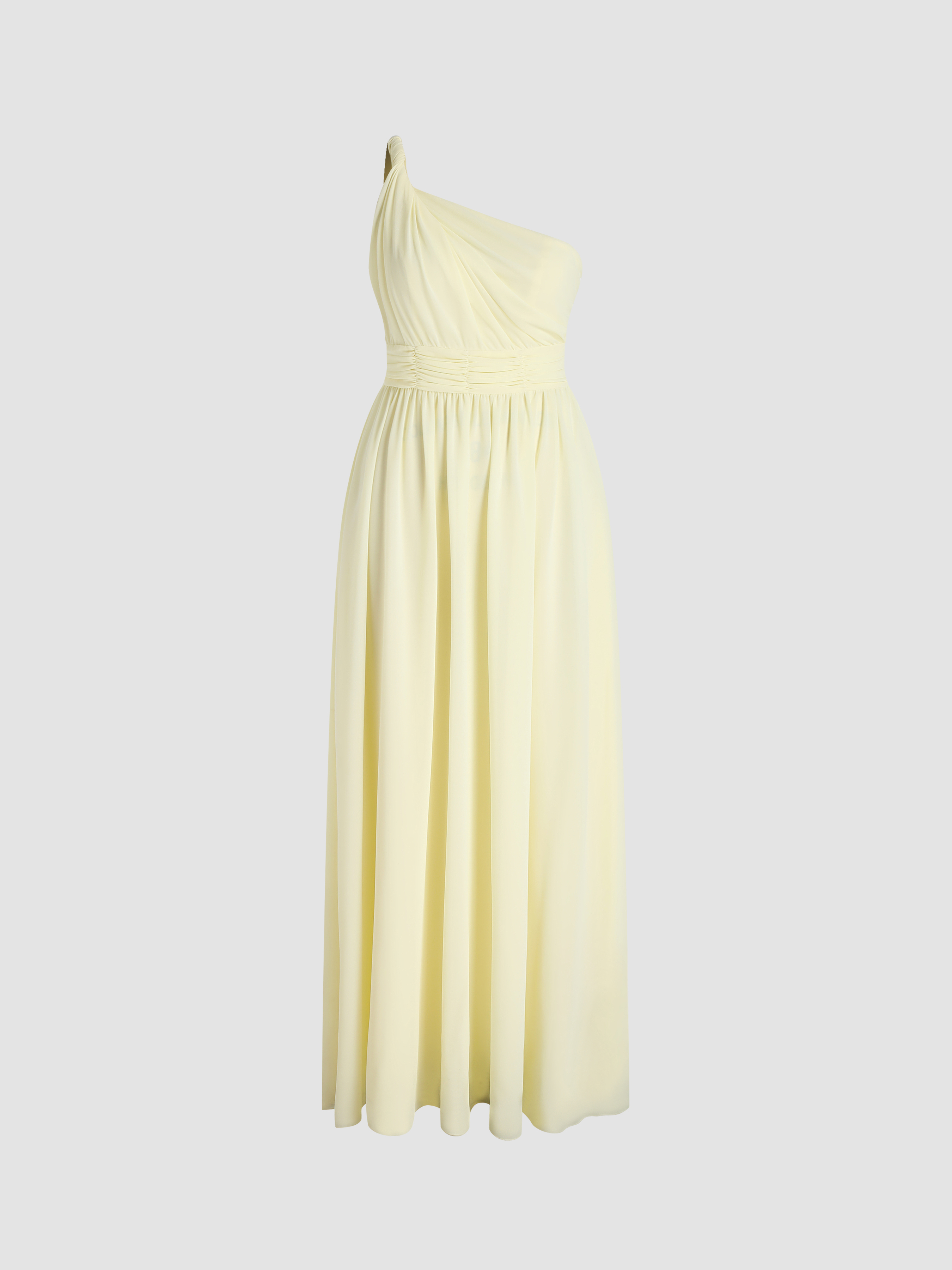 One Shoulder Ruched Maxi Dress Cider