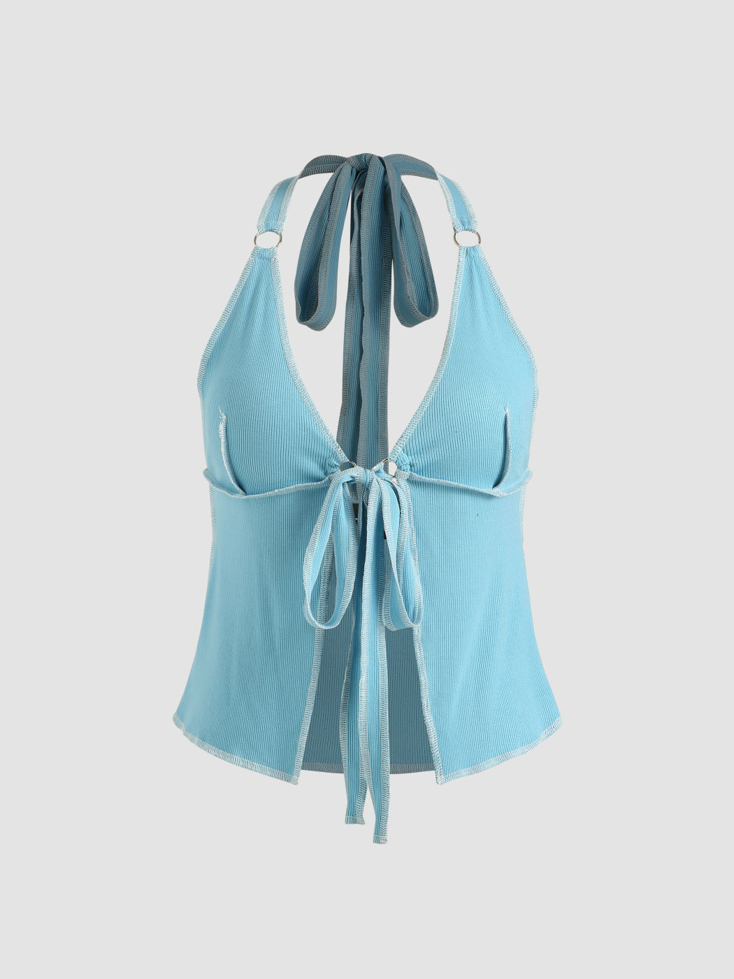 Solid Front Tied Halter Top