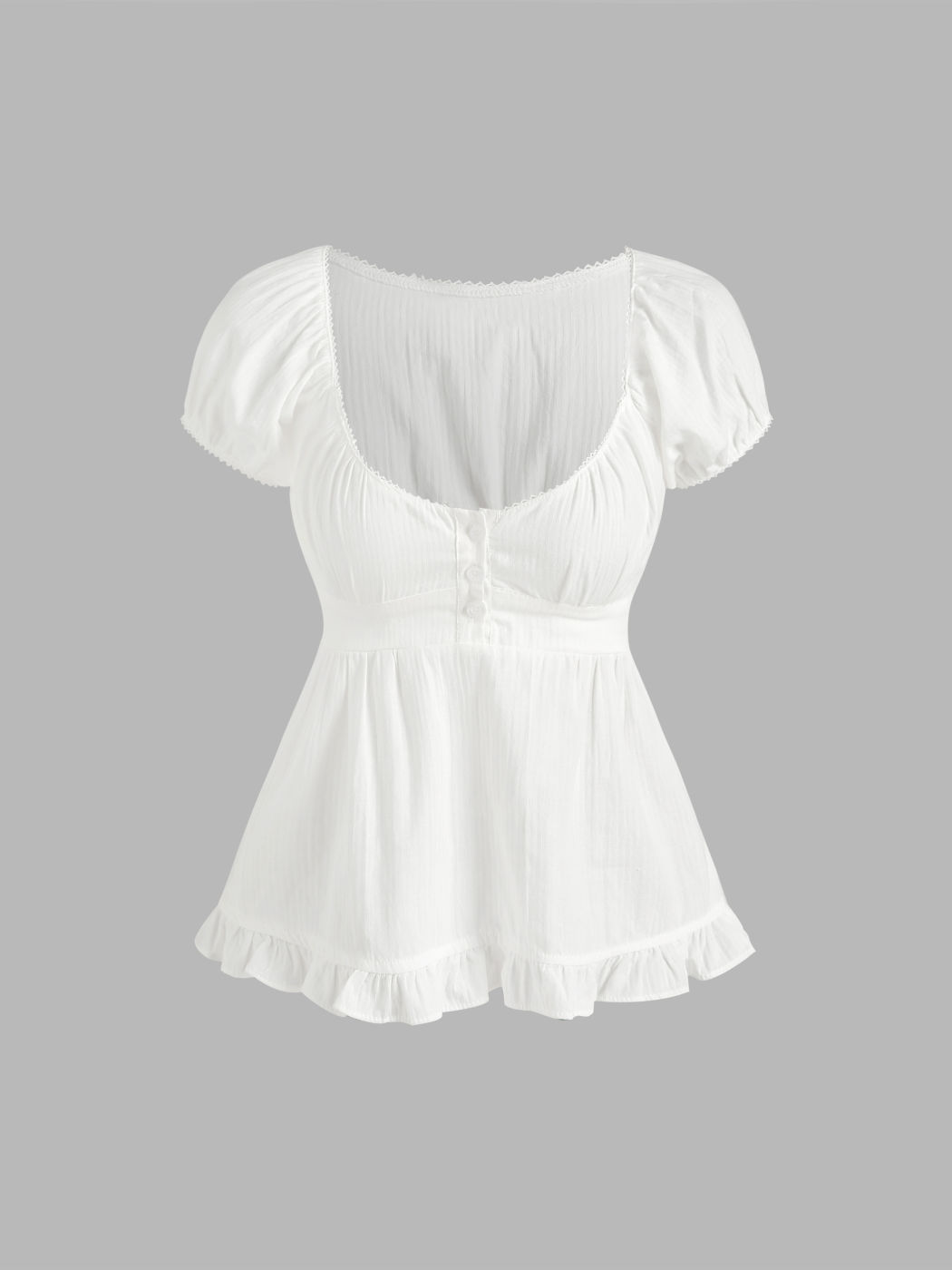 Festes Babydoll-Blusenoberteil