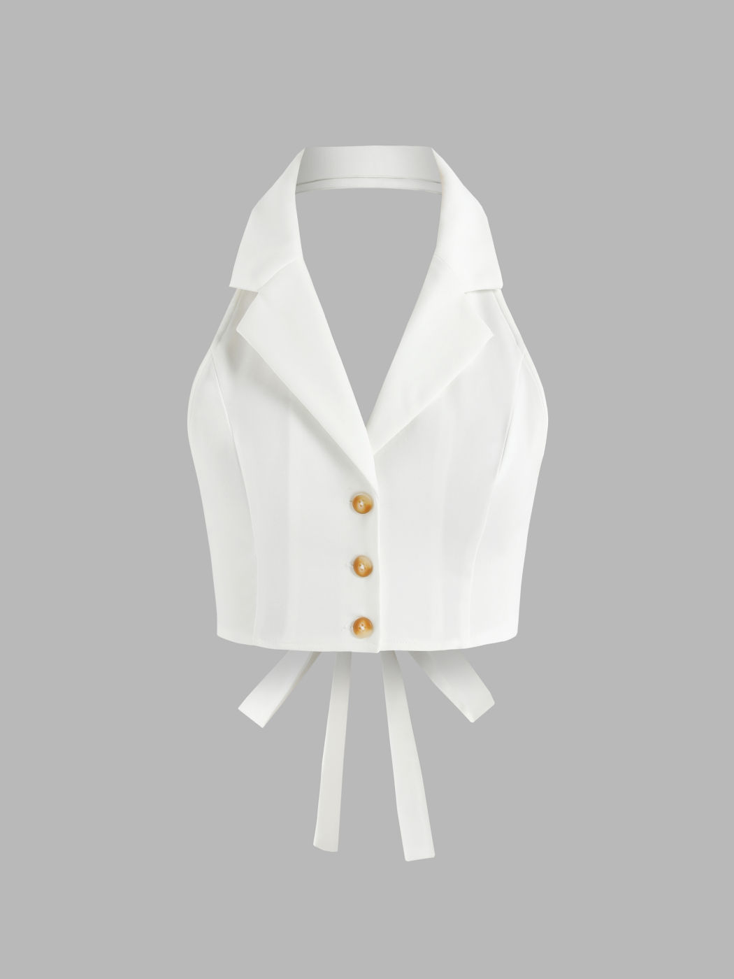 Solids Neckholder-Top mit Knöpfen