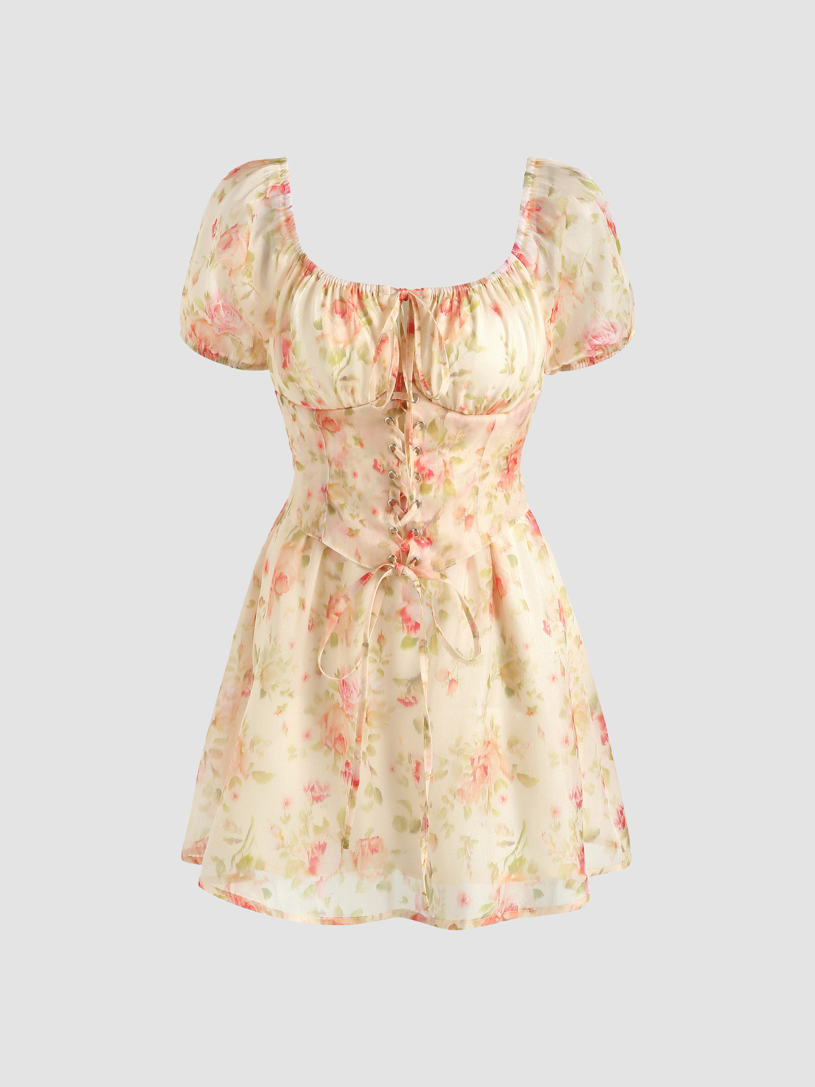 floral lace patchwork dress cider