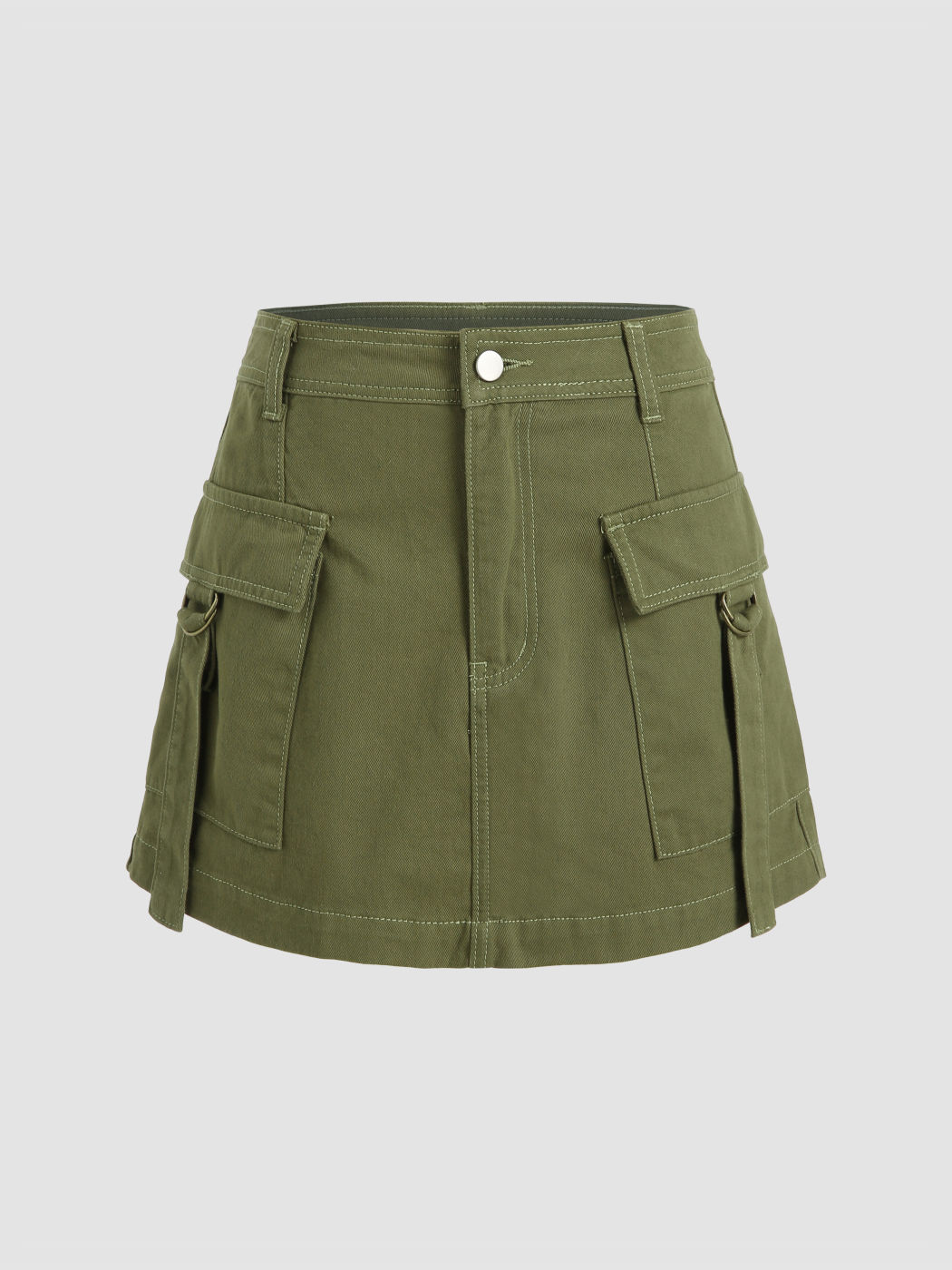 Solid Cargo Mini Skirt