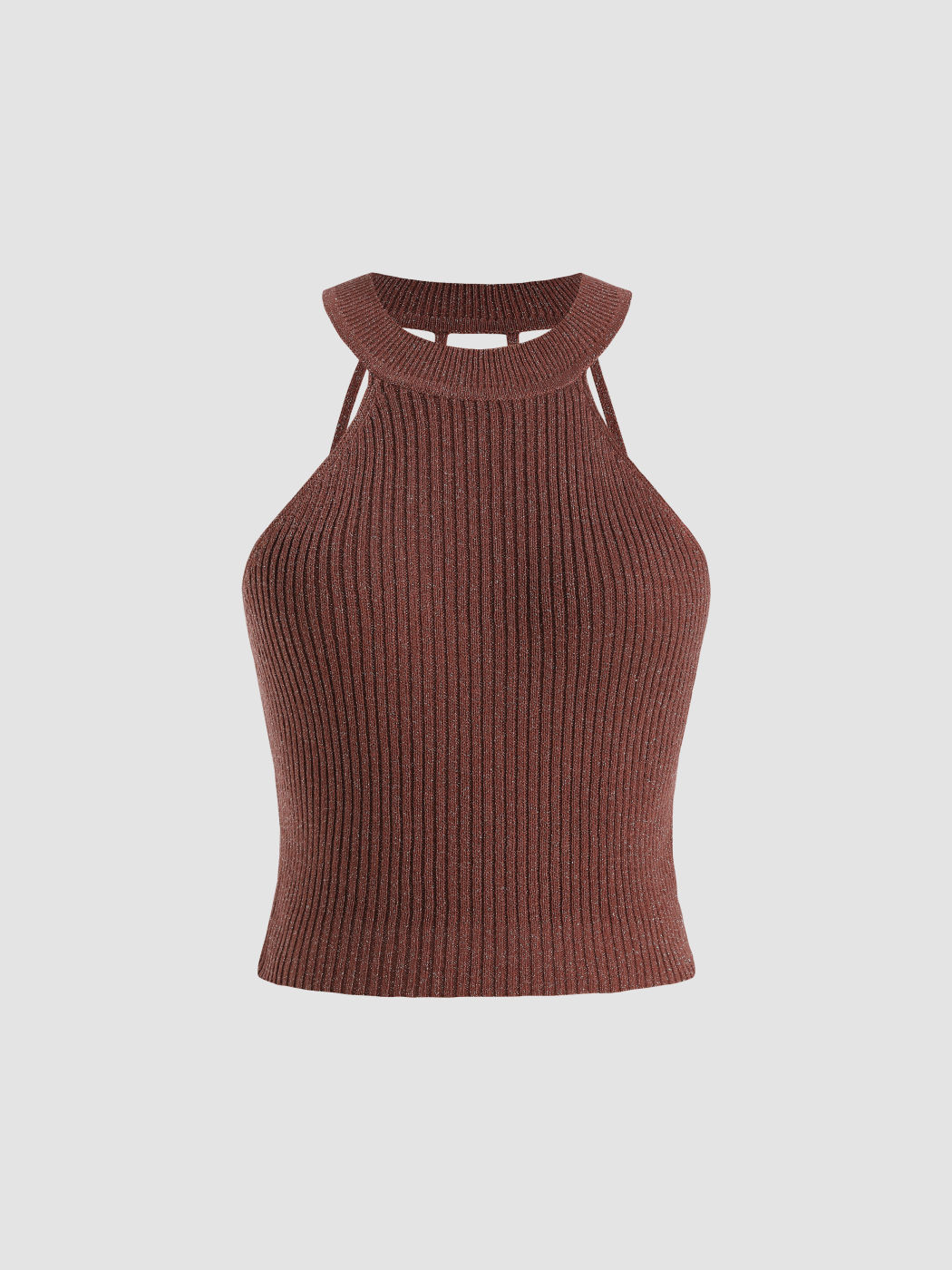 Metallic Knit Crop Top For Daily Casual Date Vacation