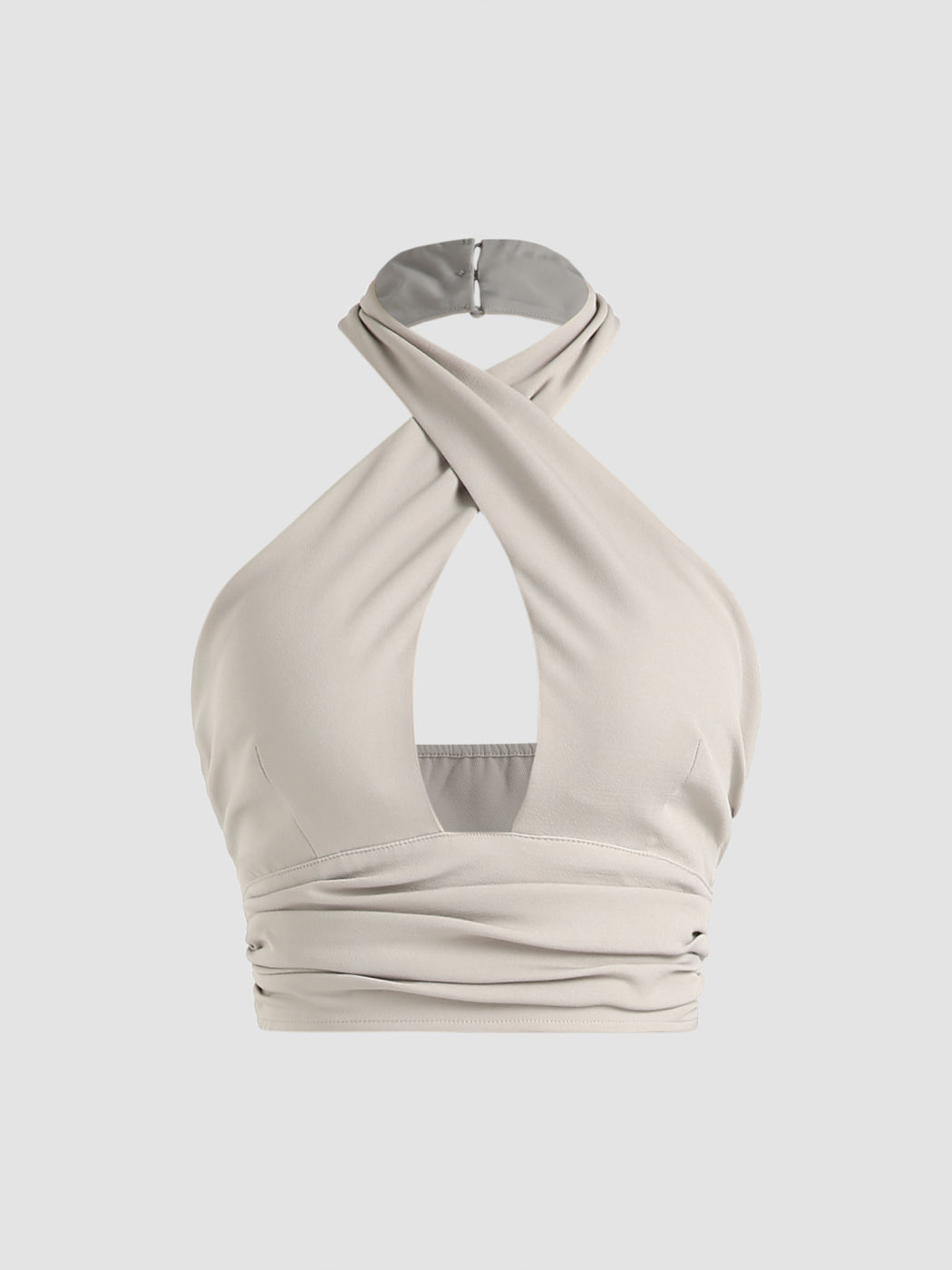 Festes Neckholder-Top in Wickeloptik