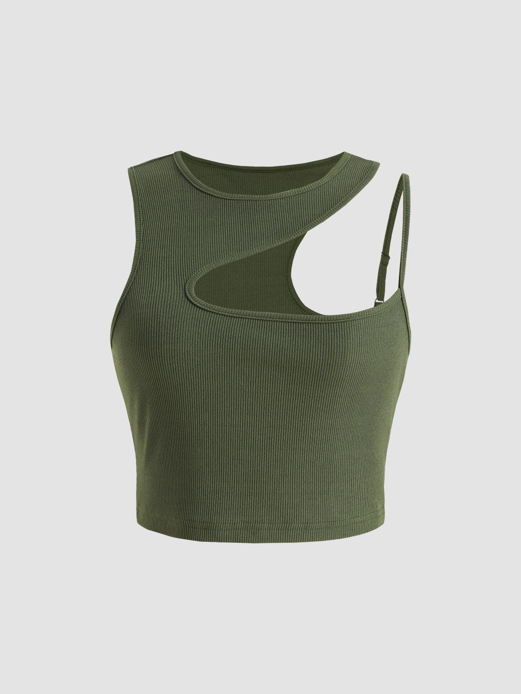  Solids Rippenausschnitt Crop Tank Top
