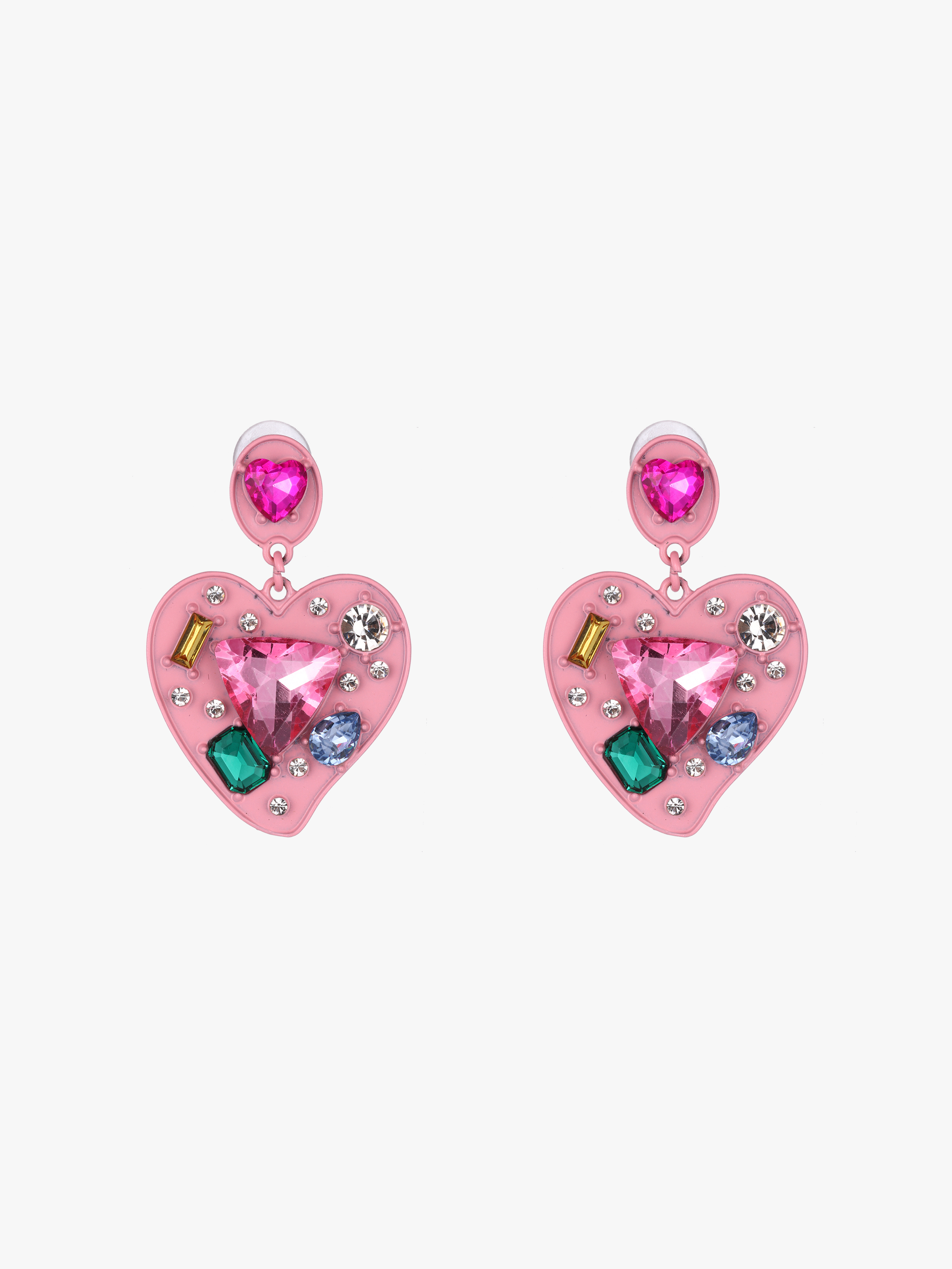 Rhinestone Heart Decor Drop Earrings