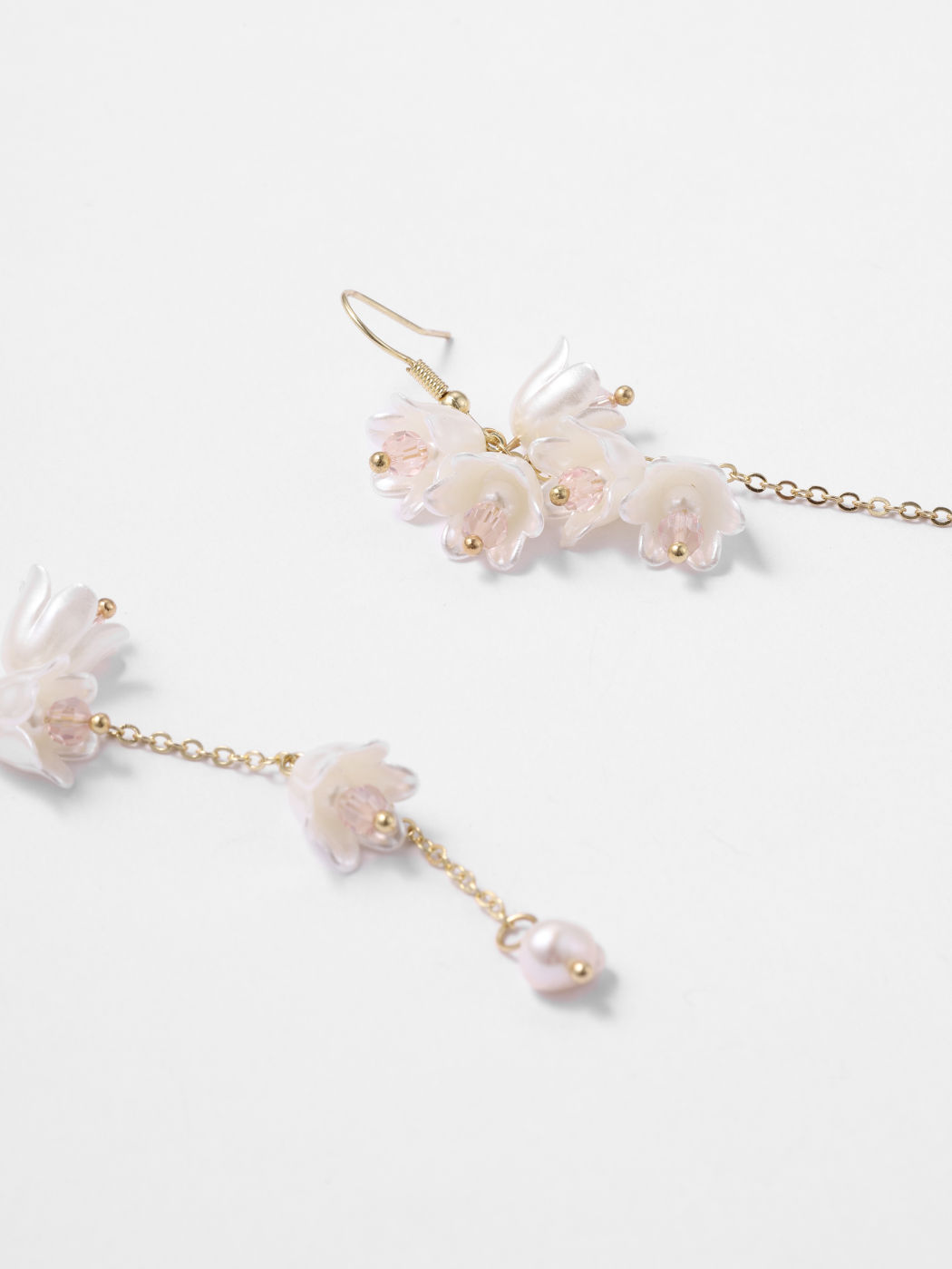  Blumen Design Faux Perlen Tropfen Ohrringe