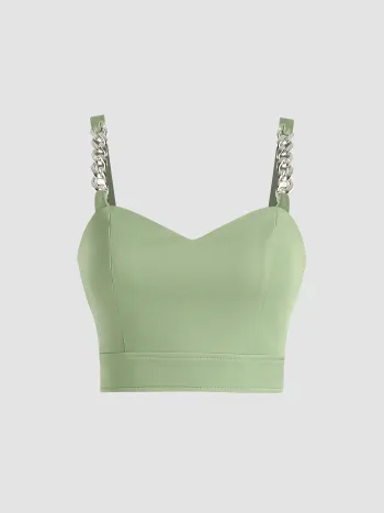  Crop Top mit Ketten-Detail