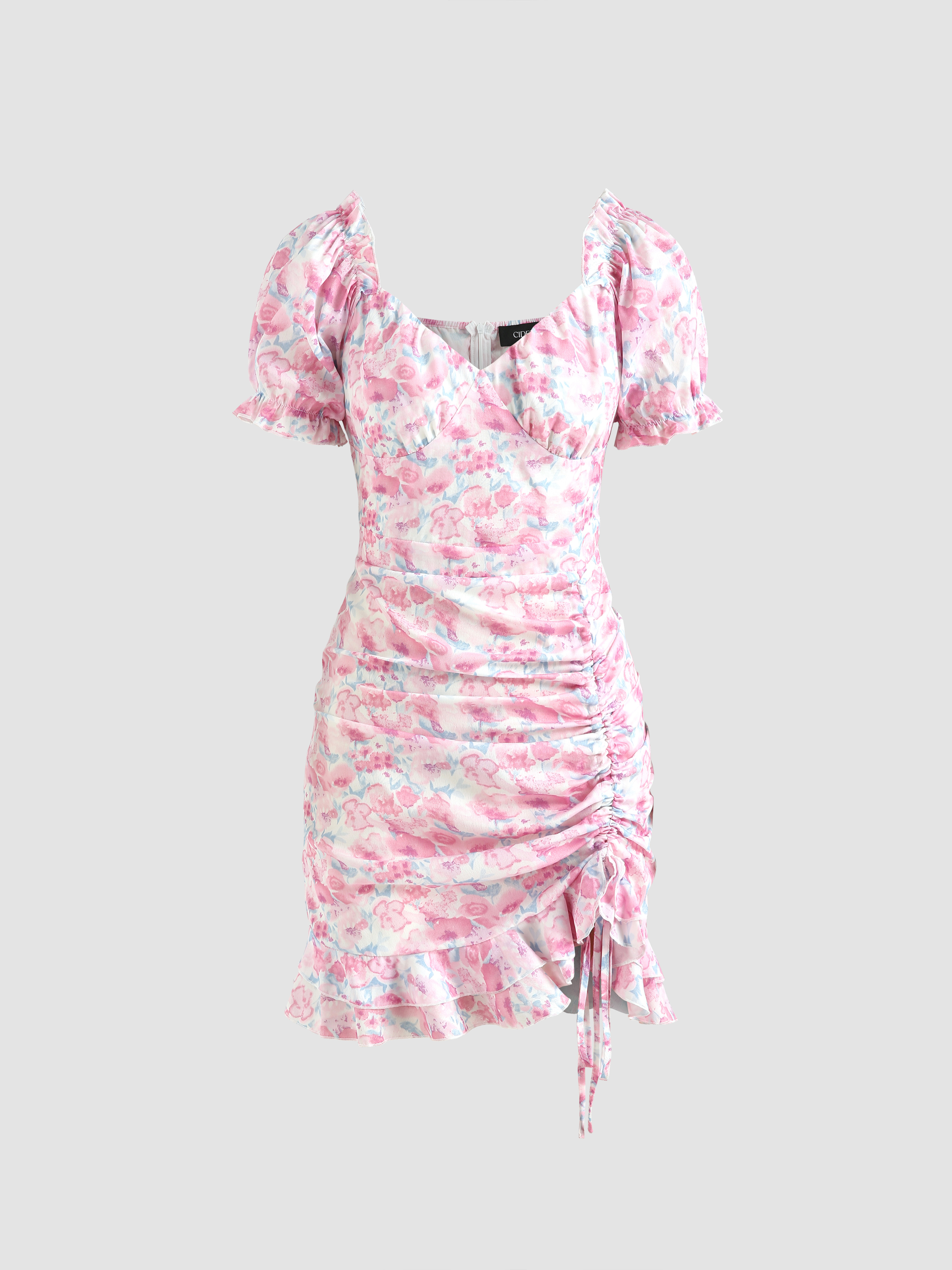 Tie Dye Floral Mini Dress